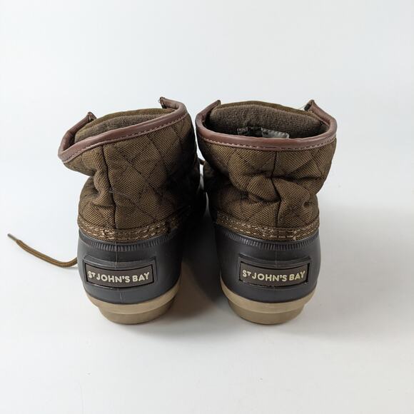 St Johns Bay Womens Size 6M Rain Boot Duck Denton Lace Up Ankle Brown Outdoors - Picture 3 of 13